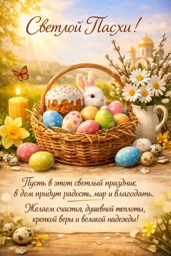 Открытка Светлой пасхи