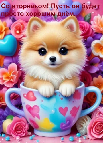 Открытка Со вторником! Пусть он будет просто хорошим днём.