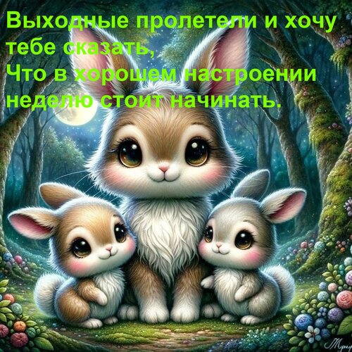 Открытка Выходные пролетели и хочу тебе сказать, Что в хорошем настроении неделю стоит начинать.