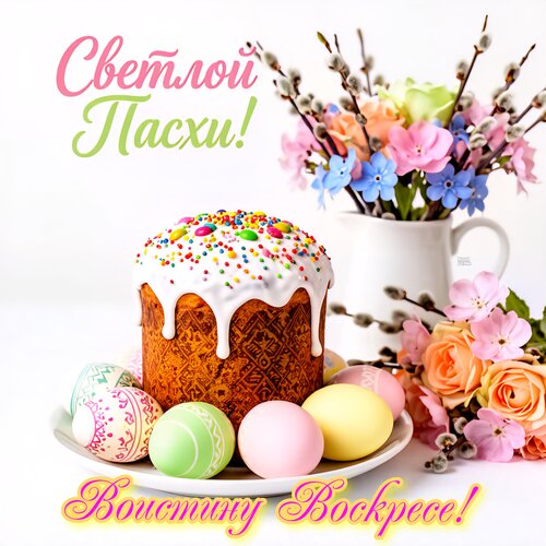 Открытка Светлой Пасхи! Воистину Воскресе!
