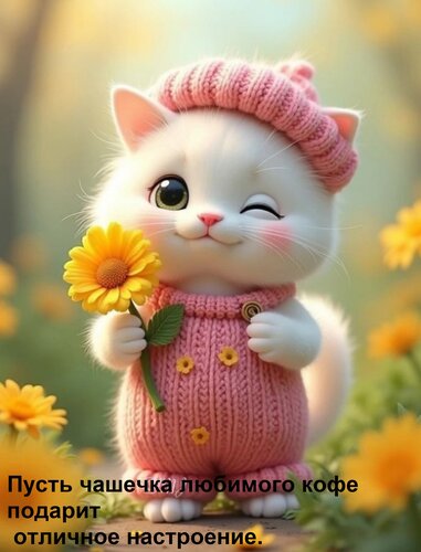 Открытка Пусть чашечка любимого кофе подарит отличное настроение.