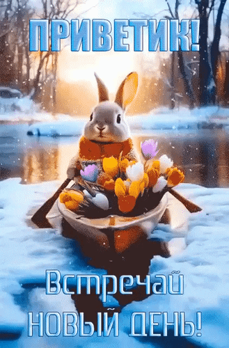Анимированная открытка Привет! Встречай новый день!