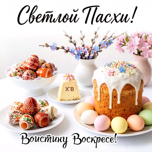 Открытка Воистину Воскресе! Светлой Пасхи! ХВ