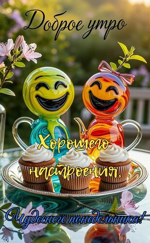 Открытка Доброе утро. Хорошего настроения, чудесного понедельника