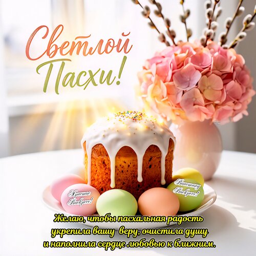 Открытка Светлой Пасхи! Христос Воскресе! Воистину Воскресе!