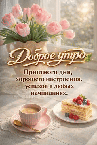 Анимированная открытка Доброе утро