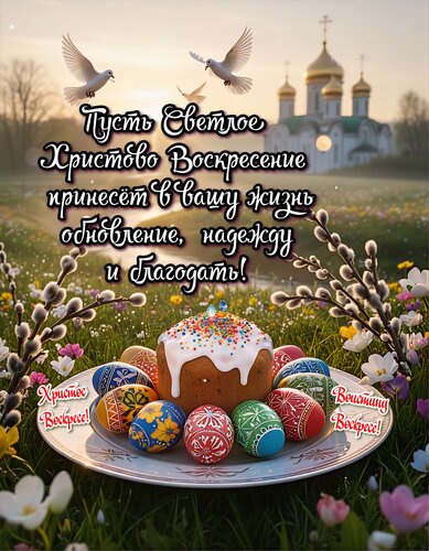Открытка Христос Воскресе! Воистину Воскресе!