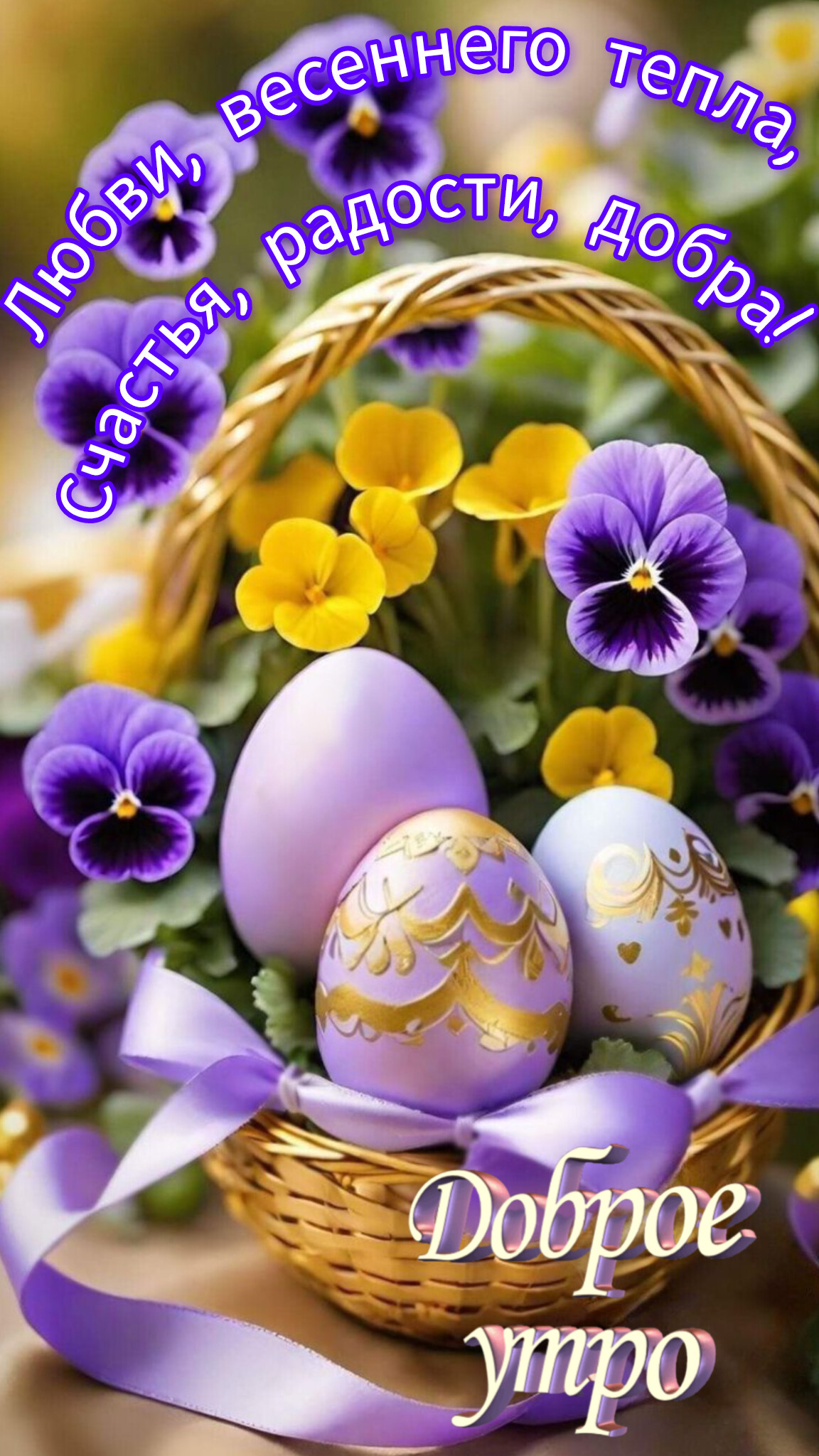 Открытка Доброе утро. Любви, весеннего тепла, счастья, радости, добра