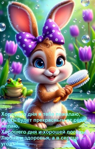 Открытка Хорошего дня я тебе пожелаю, Пусть будет прекрасным от сердца желаю, Хорошего дня и хорошей погоды,