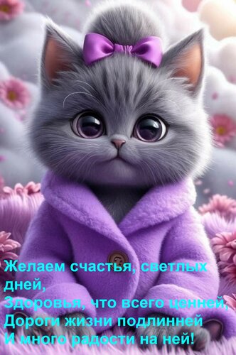 Открытка Желаем счастья, светлых дней, Здоровья, что всего ценней, Дороги жизни подлинней И много радости на