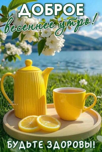Открытка ДОБРОЕ ВЕСЕННЕЕ УТРО! БУДЬТЕ ЗДОРОВЫ!