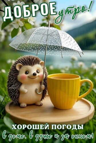 Открытка ДОБРОЕ УТРО! ХОРОШЕЙ ПОГОДЫ В ДОМЕ, В ДУШЕ И ЗА ОКНОМ!