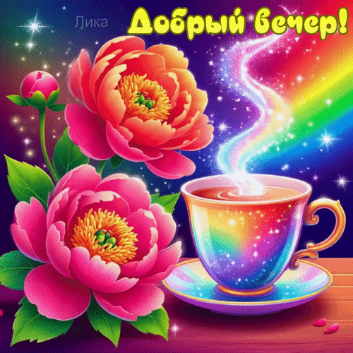 Анимированная открытка Добрый вечер