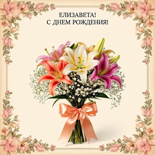 Открытка Елизавета! С днем рождения!
