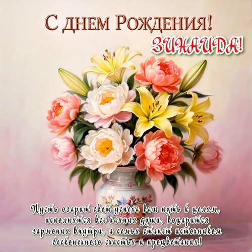 Открытка С днем рождения! Зинаида!
