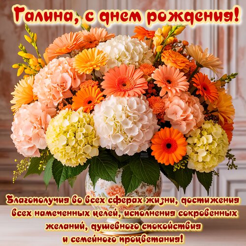 Открытка Галина, с днем рождения!