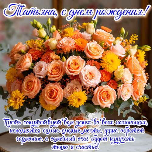 Открытка Татьяна, с днем рождения!