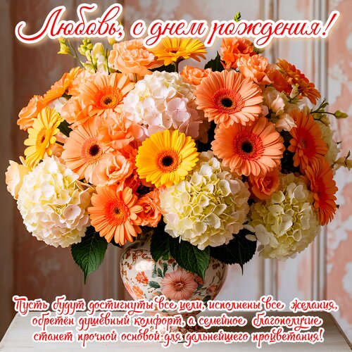 Открытка Любовь, с днем рождения!