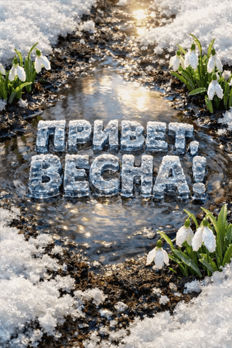 Анимированная открытка Привет, Весна!