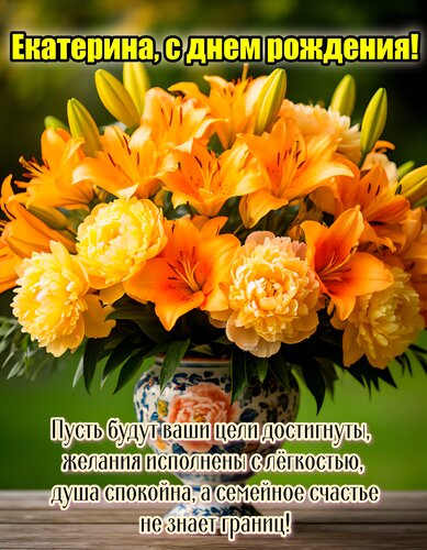 Открытка Екатерина, с днем рождения!