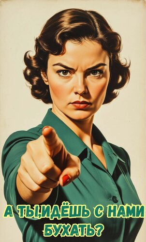 Открытка А ты идёшь с нами бухать?