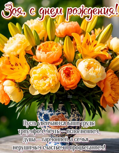 Открытка Зоя, с днем рождения!