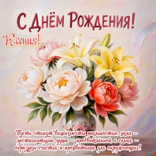 Открытка С днём рождения! Ксения!