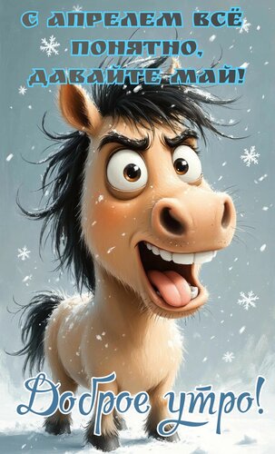 Открытка С апрелем всё понятно, давайте май. Доброе утро