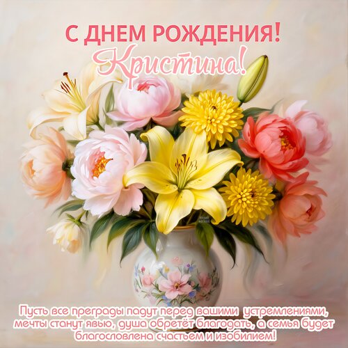 Открытка С днем рождения! Кристина!