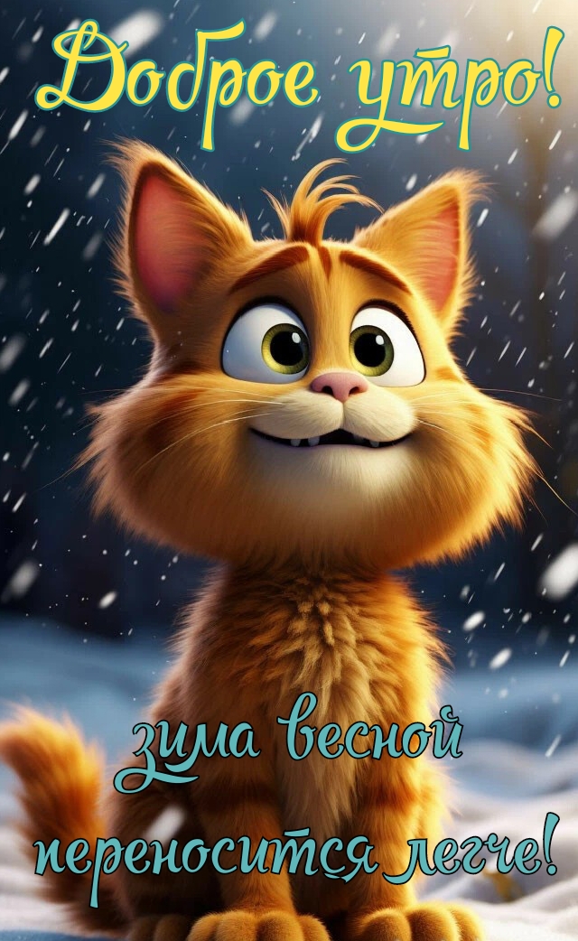 Открытка Доброе утро. Зима весной переносится легче
