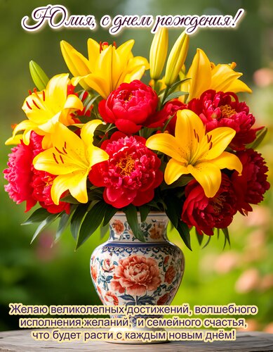 Открытка Юлия, с днем рождения!