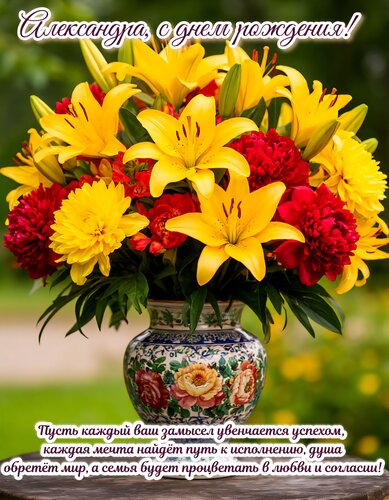 Открытка Александра, с днем рождения!