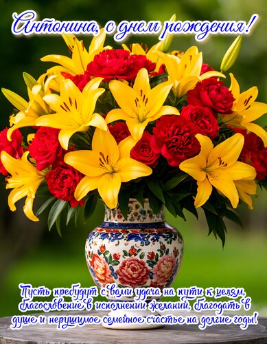 Открытка Антонина, с днем рождения!