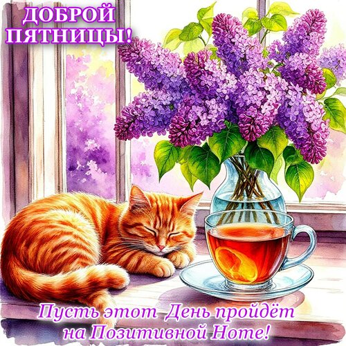 Открытка Доброй Пятницы! , Пусть День пройдёт на позитивной ноте!