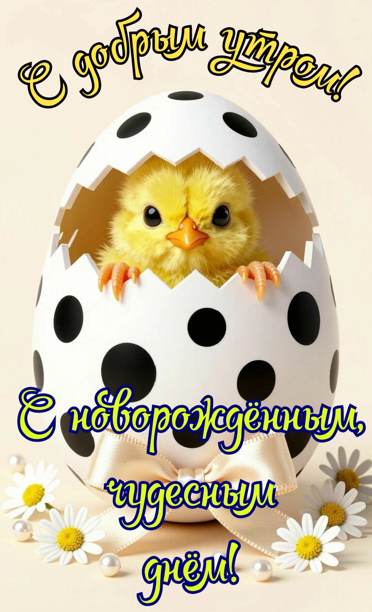 Открытка С добрым утром. С новорождённым, чудесным днём