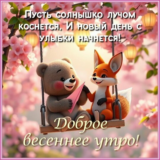 Открытка доброе весеннее утро