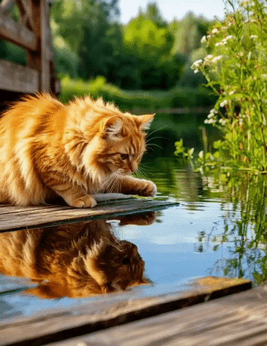 Анимированная открытка Кот