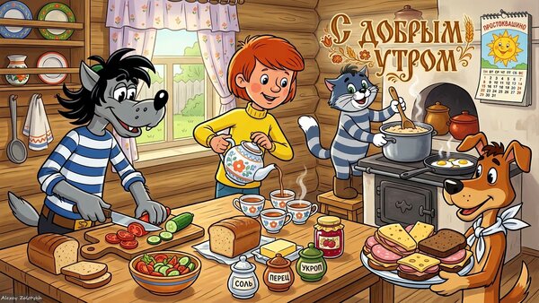 Открытка С добрым утром! Желаю дня, наполненного улыбками и теплом