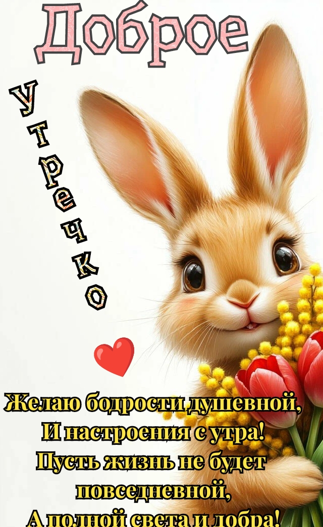 Открытка Доброе утречко, желаю бодрости душевной и настроения с утра
