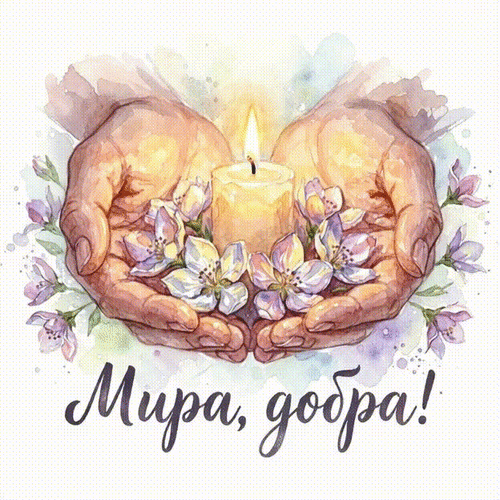 Анимированная открытка Мира, добра!