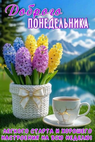 Открытка ДОБРОГО ПОНЕДЕЛЬНИКА! ЛЕГКОГО СТАРТА И ХОРОШЕГО НАСТРОЕНИЯ НА ВСЮ НЕДЕЛЮ!