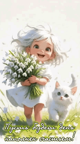 Анимированная открытка Пусть будет день наполнен счастьем!