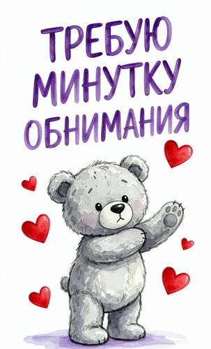 Открытка Требую минутку обнимания