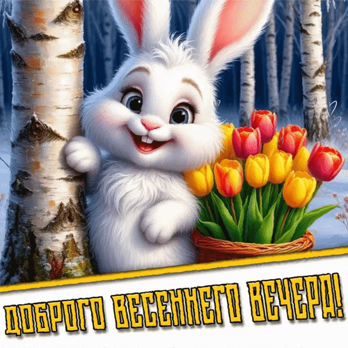 Анимированная открытка Доброго весеннего вечера!