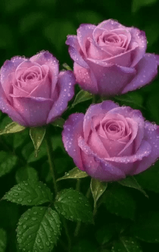 Анимированная открытка Цветы. Розы