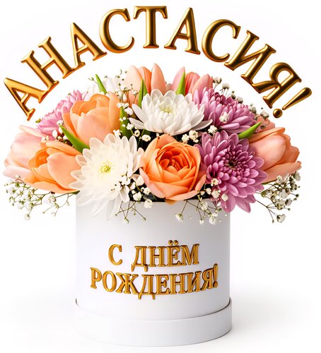 Открытка Анастасия! С днём рождения!