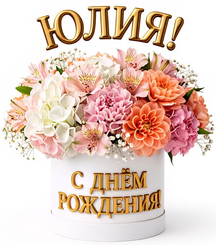 Открытка Юлия! С днём рождения!