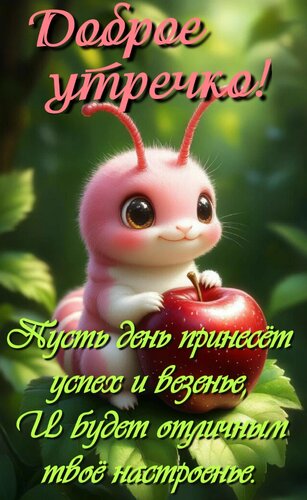 Открытка Доброе утречко. Пусть день принесёт успех и везение