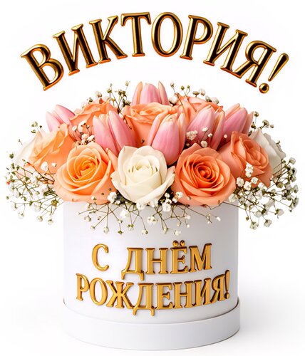 Открытка Виктория! С днём рождения!