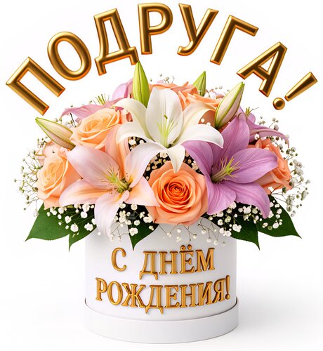 Открытка Подруга! С днём рождения!